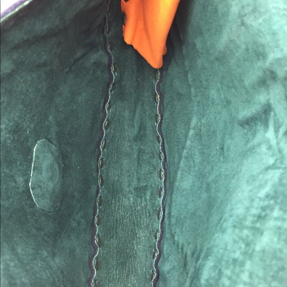 🏜 BOHO Artisan TURQUOISE Ostrich LEATHER Hobo BAG - Picture 7 of 7